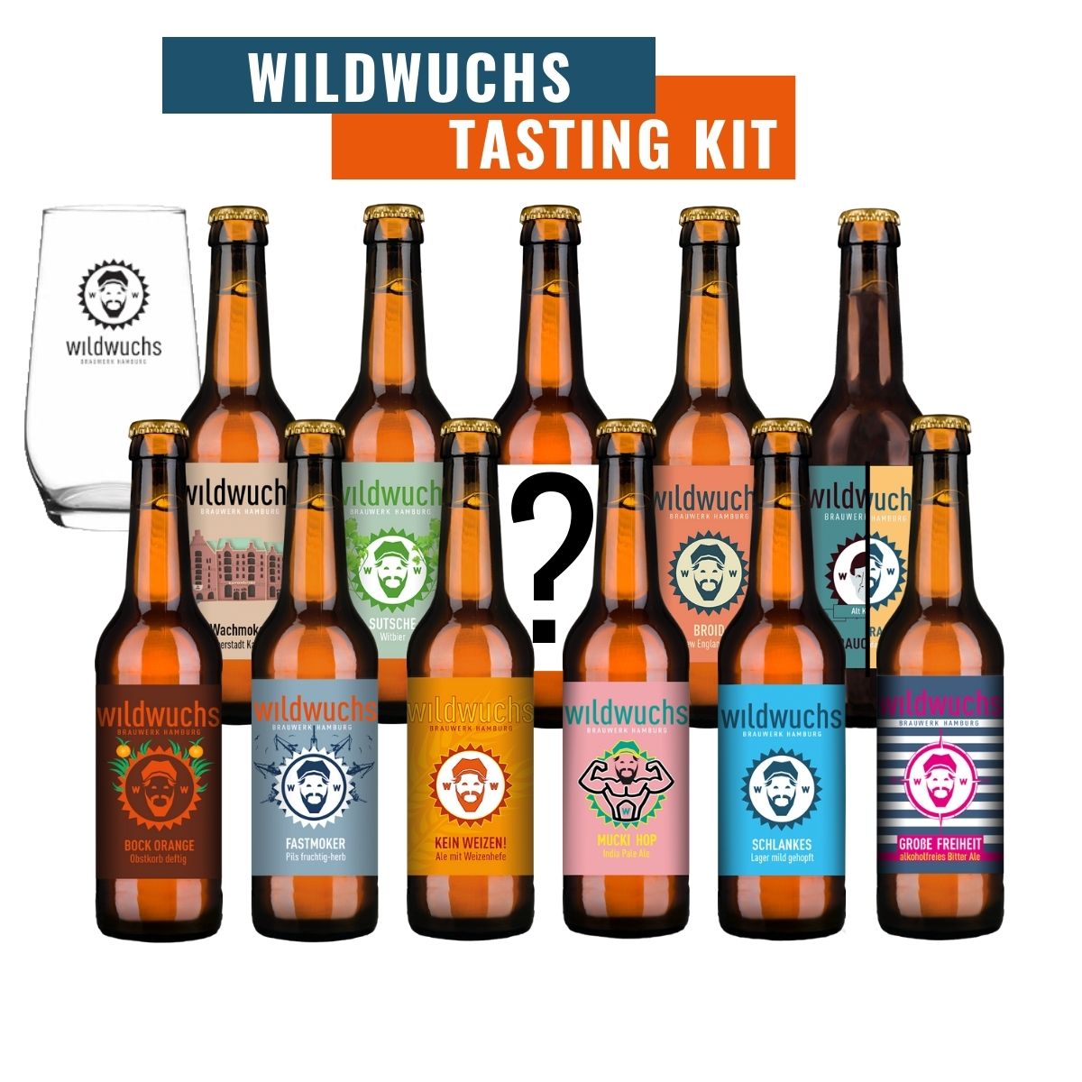 Wildwuchs Tasting-Kit (11 Biere + Glas)